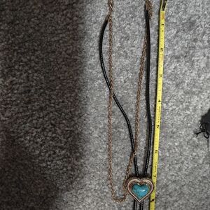 Turquoise Heart Pendant Bolo Necklace
